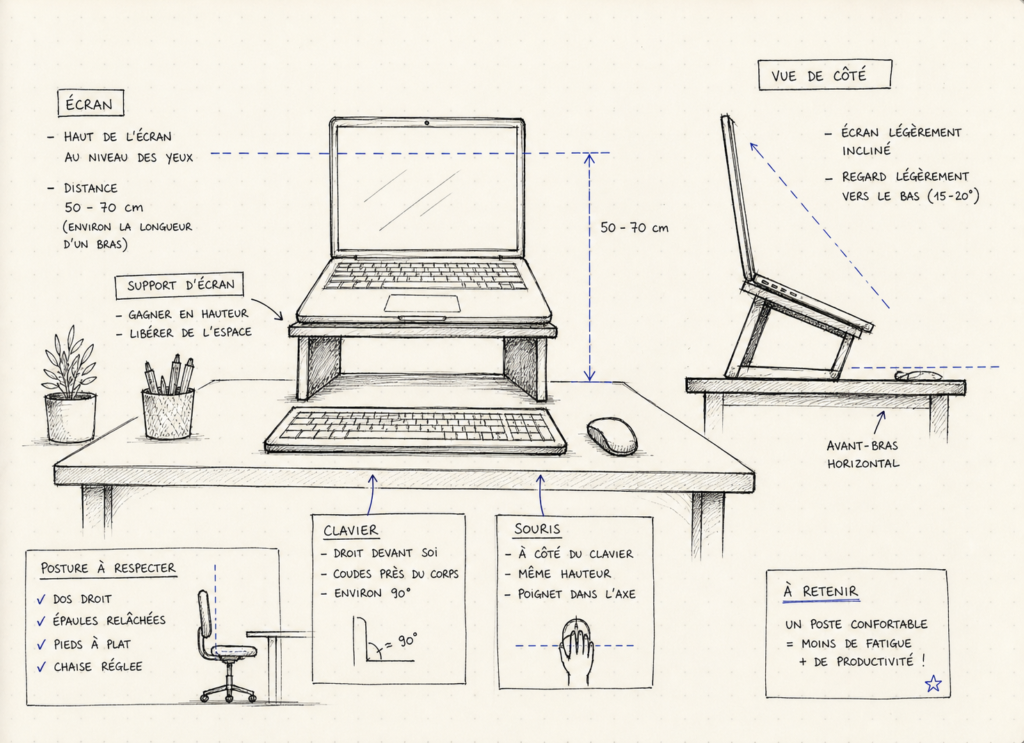 posture-pour-eviter-fatigue-oculaire-ecran